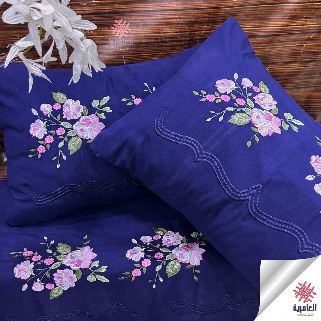 طقم ملاية ياسمينا مطرز كبير– 4 قطع 5117