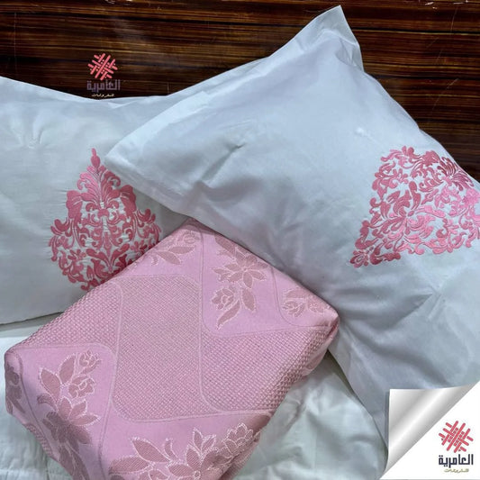 طقم كوفرته+طقم سرير ارابيسك كبير 5502