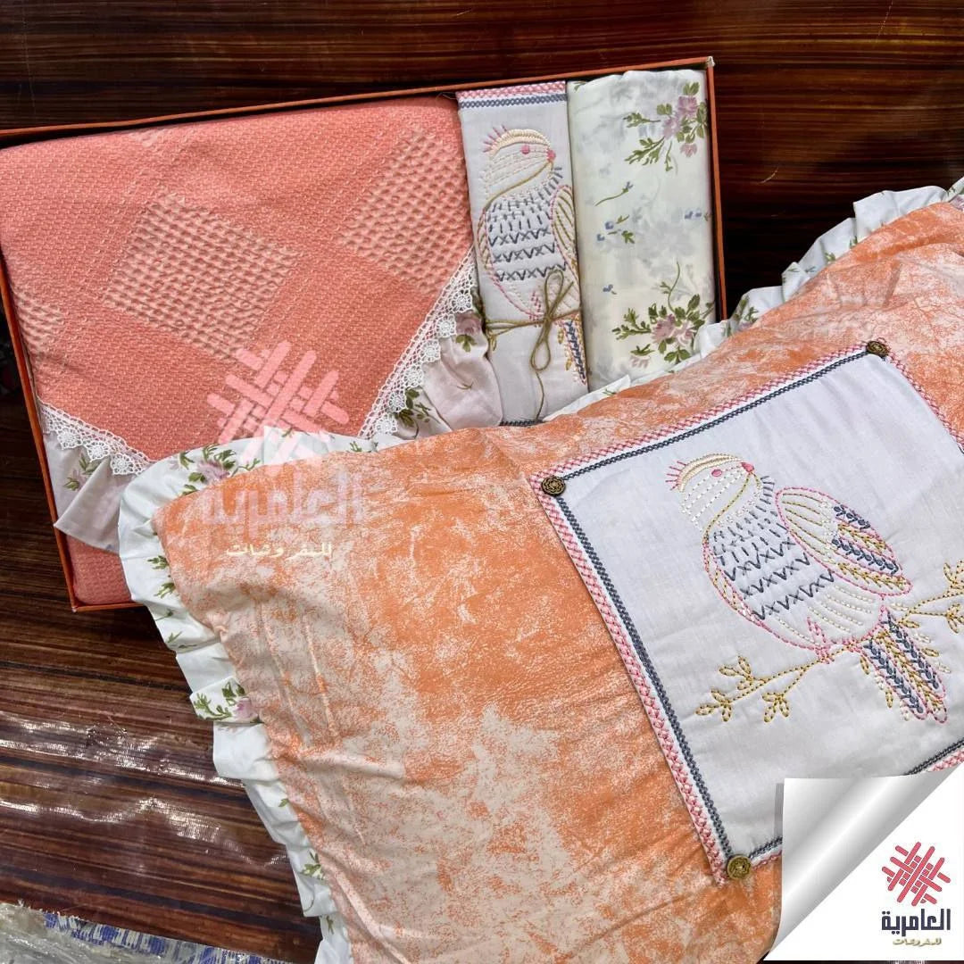 طقم كوفرته + طقم سرير كبير كناريا 5205