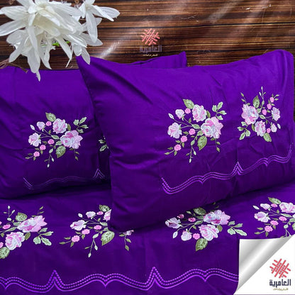 طقم ملاية ياسمينا مطرز كبير– 4 قطع 5117