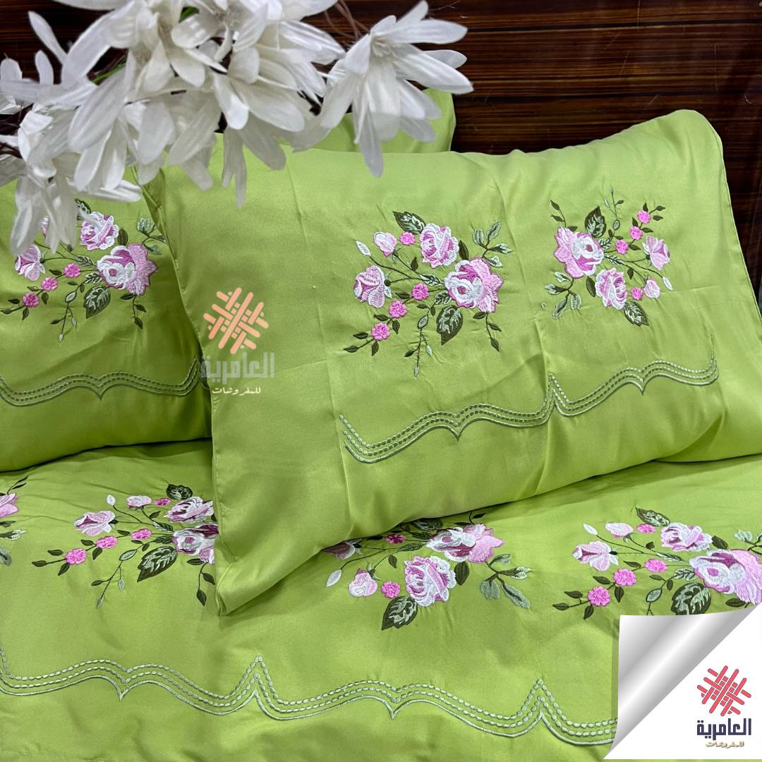 طقم ملاية ياسمينا مطرز كبير– 4 قطع 5117