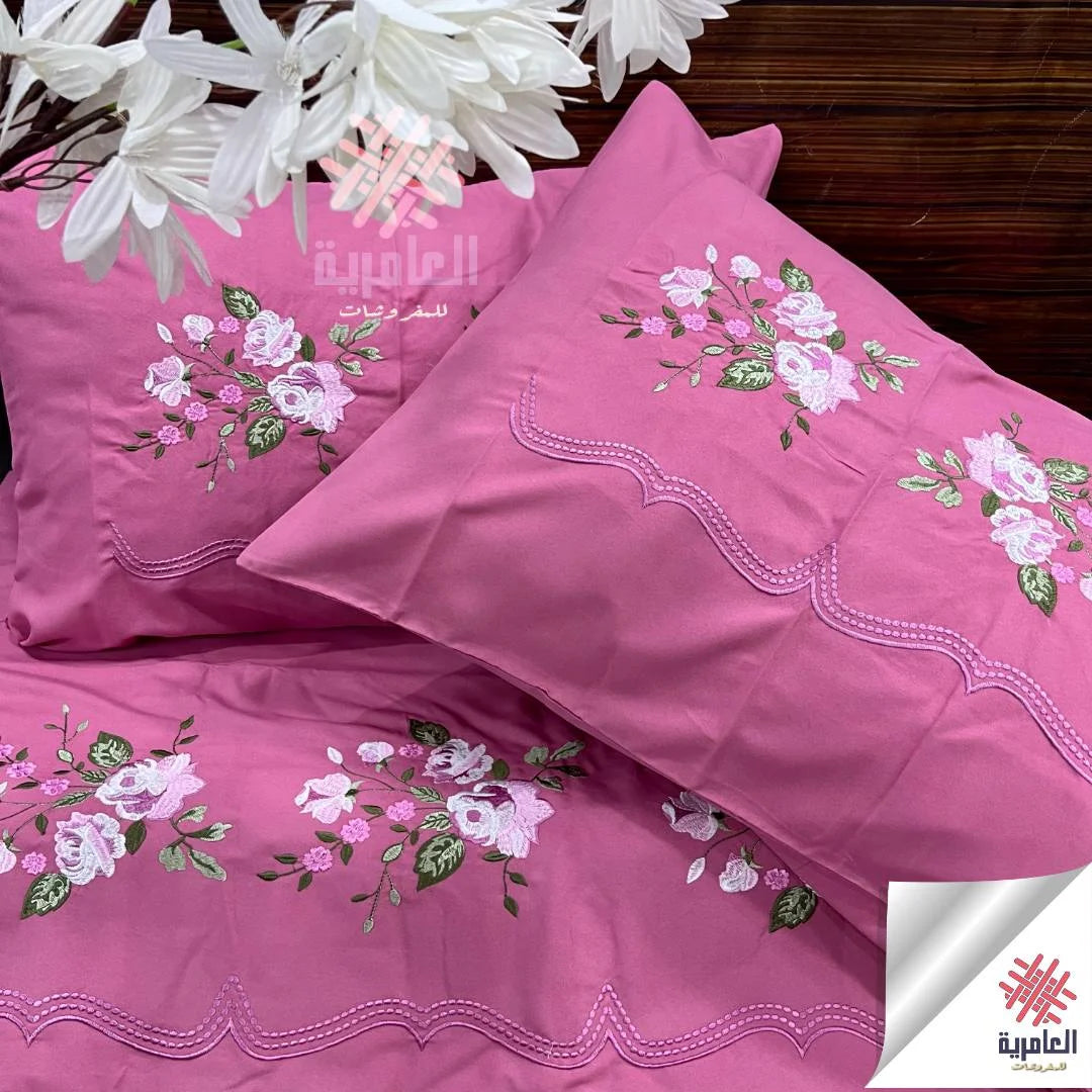 طقم ملاية ياسمينا مطرز كبير– 4 قطع 5117