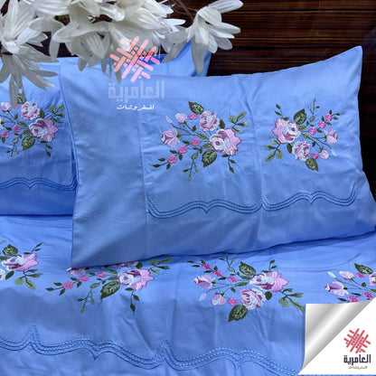 طقم ملاية ياسمينا مطرز كبير– 4 قطع 5117